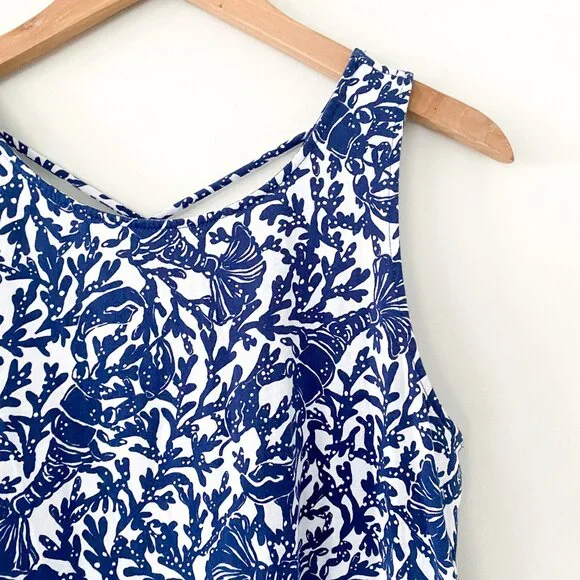 Lilly Pulitzer Blue and White Mini Sundress with Pockets - Picture 8 of 9